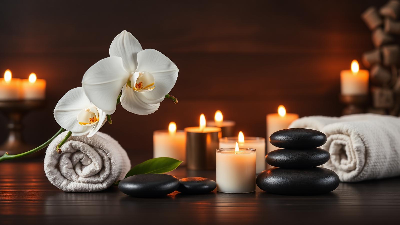 Spa still life with orchid